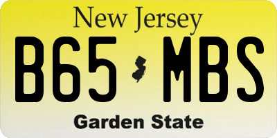 NJ license plate B65MBS