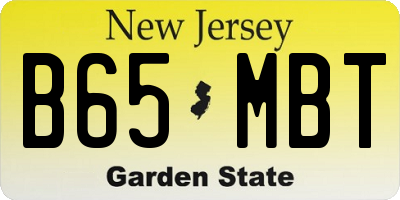 NJ license plate B65MBT