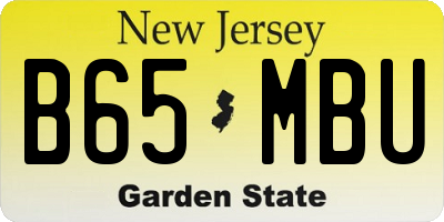 NJ license plate B65MBU