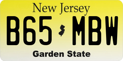 NJ license plate B65MBW