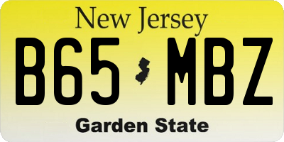 NJ license plate B65MBZ