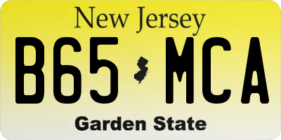 NJ license plate B65MCA