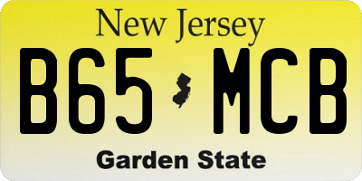 NJ license plate B65MCB