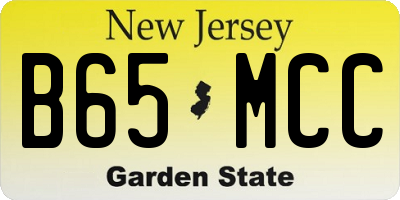 NJ license plate B65MCC