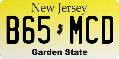 NJ license plate B65MCD