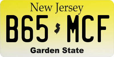 NJ license plate B65MCF