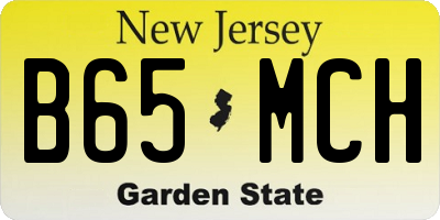 NJ license plate B65MCH