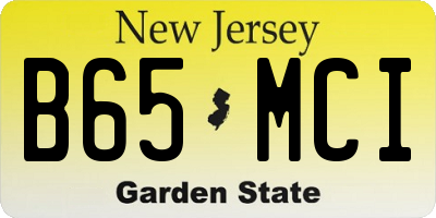 NJ license plate B65MCI