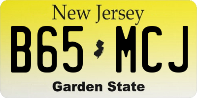 NJ license plate B65MCJ