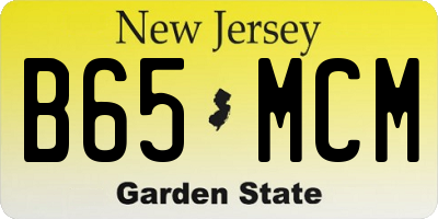 NJ license plate B65MCM