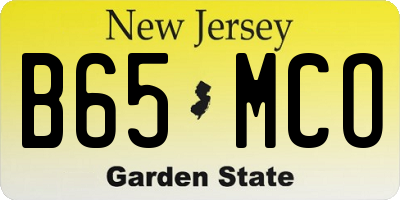 NJ license plate B65MCO