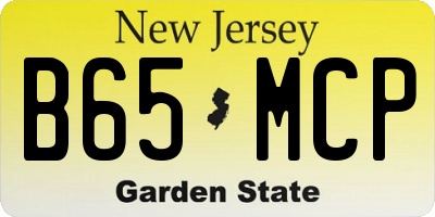 NJ license plate B65MCP