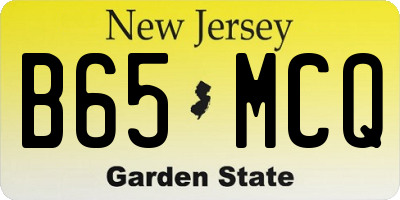 NJ license plate B65MCQ
