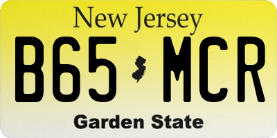 NJ license plate B65MCR