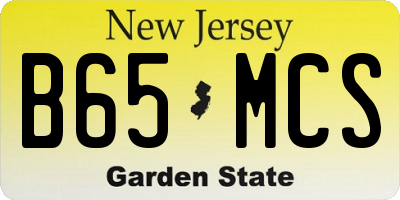 NJ license plate B65MCS