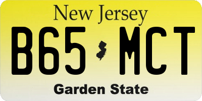 NJ license plate B65MCT