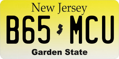 NJ license plate B65MCU