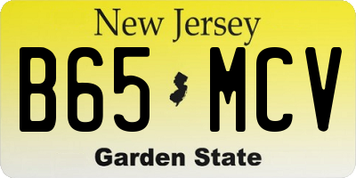 NJ license plate B65MCV