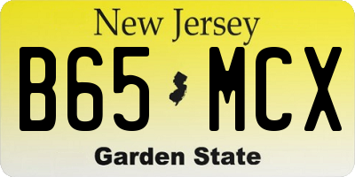 NJ license plate B65MCX