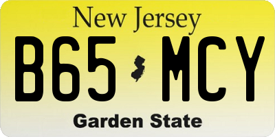 NJ license plate B65MCY
