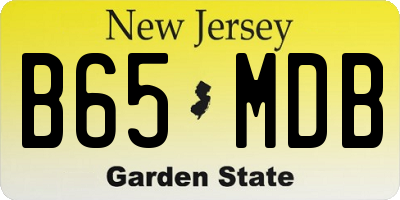 NJ license plate B65MDB