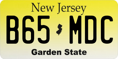NJ license plate B65MDC
