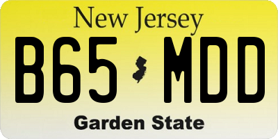 NJ license plate B65MDD