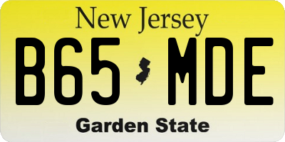 NJ license plate B65MDE