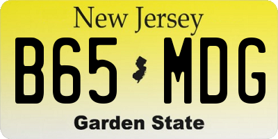 NJ license plate B65MDG