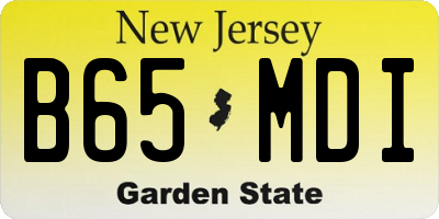 NJ license plate B65MDI