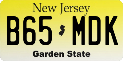 NJ license plate B65MDK