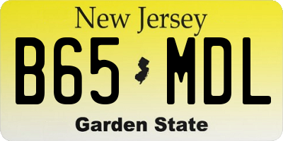 NJ license plate B65MDL