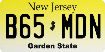 NJ license plate B65MDN