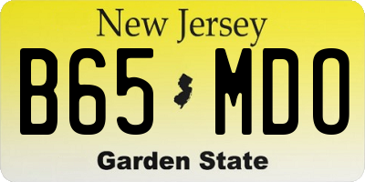NJ license plate B65MDO