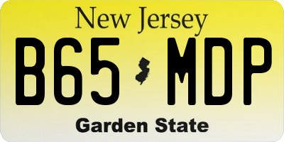 NJ license plate B65MDP