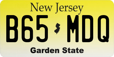 NJ license plate B65MDQ