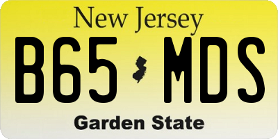 NJ license plate B65MDS