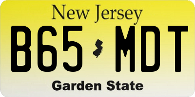 NJ license plate B65MDT