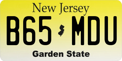 NJ license plate B65MDU