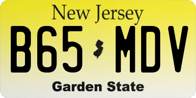 NJ license plate B65MDV