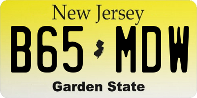 NJ license plate B65MDW