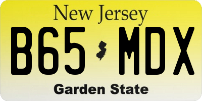NJ license plate B65MDX