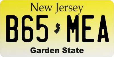 NJ license plate B65MEA
