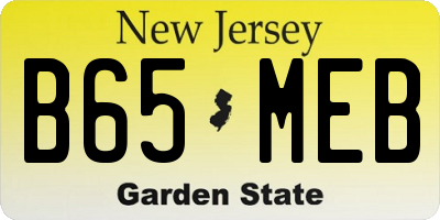 NJ license plate B65MEB