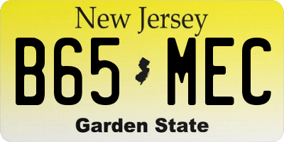 NJ license plate B65MEC