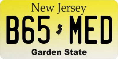 NJ license plate B65MED