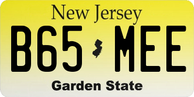 NJ license plate B65MEE