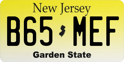 NJ license plate B65MEF