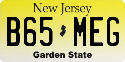 NJ license plate B65MEG