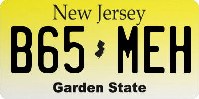 NJ license plate B65MEH